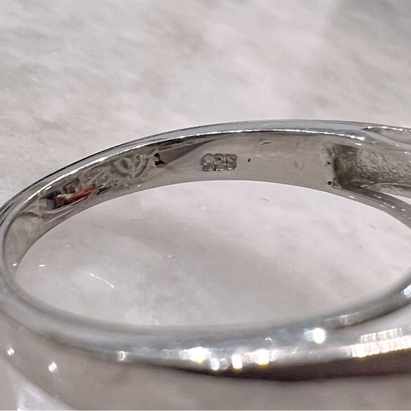 Burmese Green Jade White Topaz Sterling Silver Ring - Picture 10 of 10